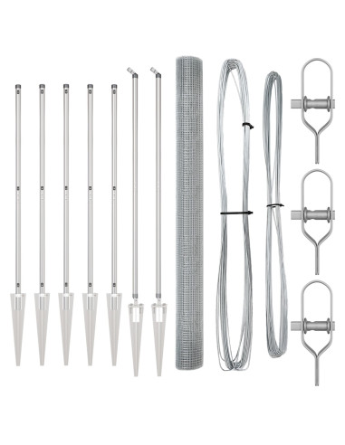 Palo della recinzione Argento 10 x 1,5 m (rete 25 x 25 mm)