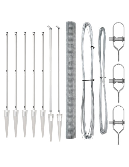 Set di Pali per Recinzione  Set di 2 Acciaio zincato 10 x 1.5 m