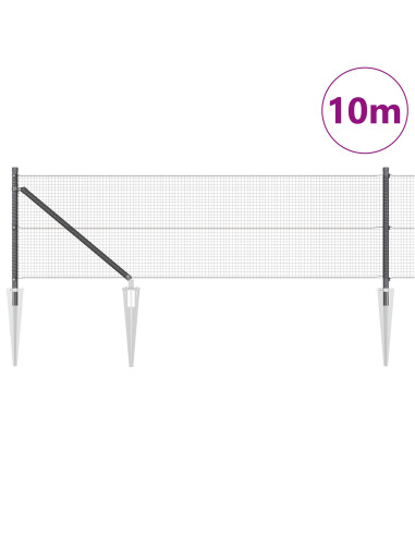 Palo della recinzione Grigio 10 x 0,6 m (rete 16 x 16 mm)