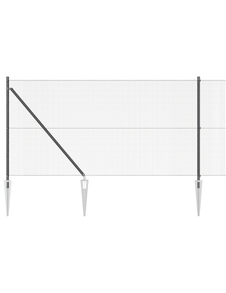 Set di Pali per Recinzione  Set di 2 Nero Acciaio 10 x 1 m