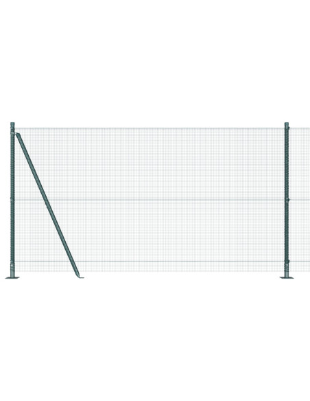 Recinto in Filo Saldato  con 13 Pali Flangiati Verde 1.2x25 m Acciaio
