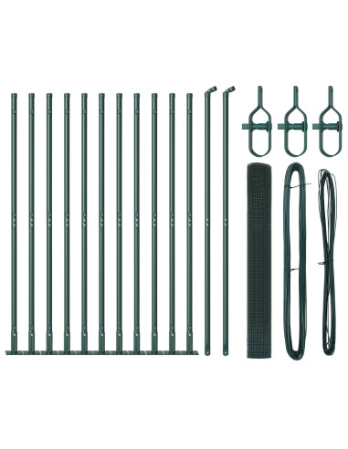 Palo della recinzione Verde 25 x 1,2 m (rete da 19 x 19 mm)