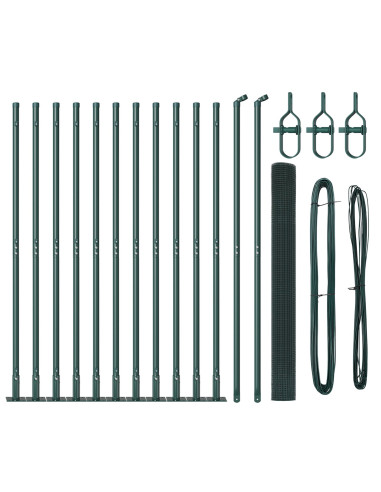 Palo della recinzione Verde 25 x 1,4 m (rete da 19 x 19 mm)