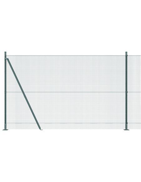 Recinzione in Filo Saldato  con 13 Posti Flangiati Verdi 1.5x25 m Acciaio