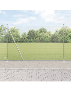 Palo della recinzione Argento 10 x 1,5 m (rete 12 x 12 mm)