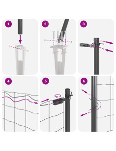 Palo della recinzione Grigio 50 x 1,4 m (rete 12 x 12 mm)