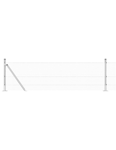 Recinzione Metallica Saldata con 13 Pali Flangiati 0.6x25 m Acciaio Galvanizzato