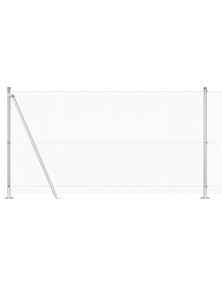 Recinzione in Rete Saldature  con 13 Pali Flangiati 1.2x25 m Acciaio Zincato