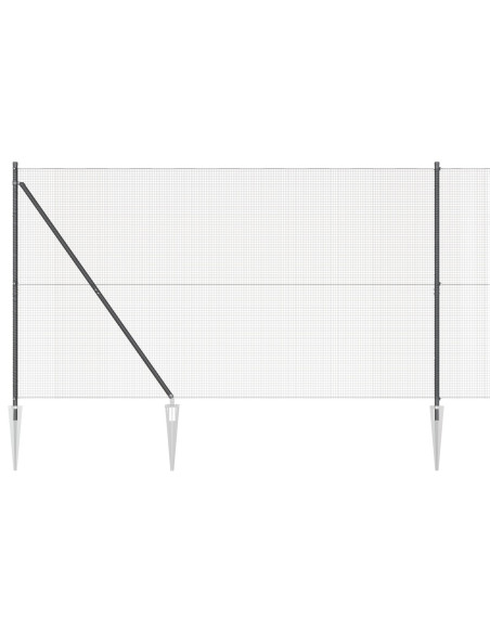 Set di Pali per Recinzione Set di 2 Grigio Acciaio 25 x 1,5 m