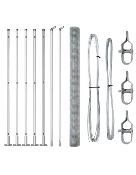 Set di Pali di Recinzione  Set di 2 Acciaio zincato 10 x 1.5 m