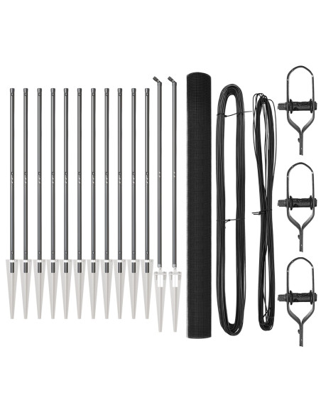 Set di Posti per Recinzione  Set di 2 Grigio Metallo 25 x 1,5 m