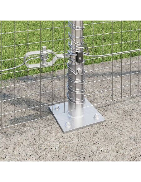 Set di Pali per Recinzioni  Set di 2 Acciaio galvanizzato 10 x 1,5 m