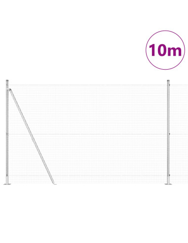 Palo della recinzione Argento 10 x 1,5 m (rete 25 x 25 mm)
