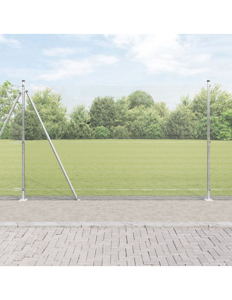 Recinzione in filo saldato  con 7 pali con flangia 1,6x10 m Acciaio galvanizzato
