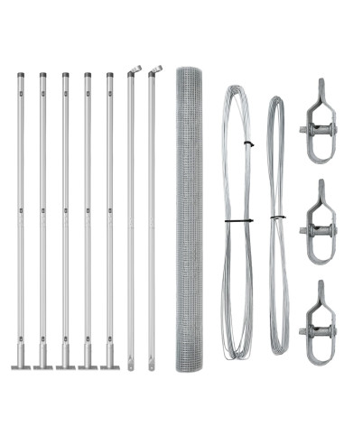 Palo della recinzione Argento 10 x 1,6 m (rete 16 x 16 mm)