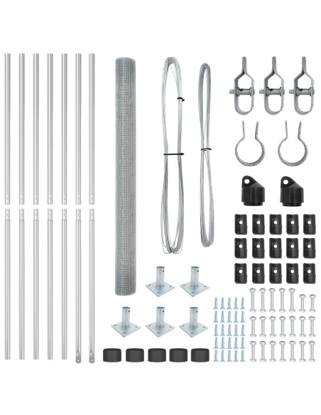 Palo della recinzione Argento 10 x 1,6 m (rete 25 x 25 mm)