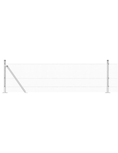 Set di Pali per Recinzione  25 x 0.5 m Set di 2 Acciaio zincato
