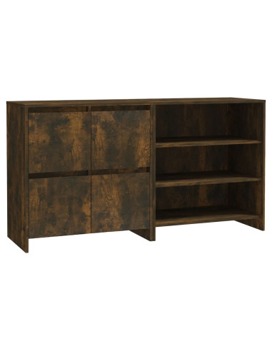 Credenze 2 pz Rovere Fumo in Legno Multistrato