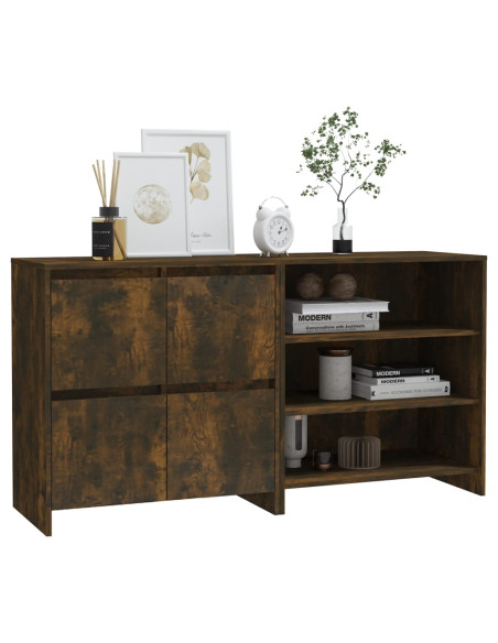 Credenze 2 pz Rovere Fumo in Legno Multistrato