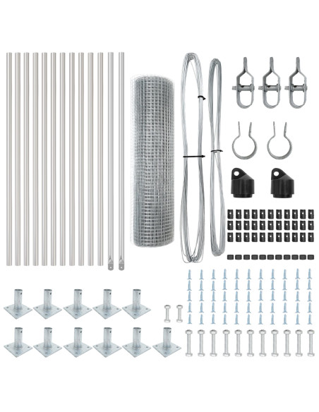 Set di Paletti per Recinzione  Set di 2 Acciaio galvanizzato