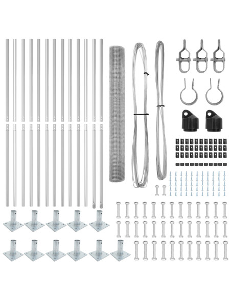 Palo della recinzione Argento 25 x 0,8 m (rete 19 x 19 mm)
