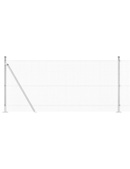 Recinzione in Filo Saldato  con 13 Pali Flangiati 1x25 m in Acciaio Galvanizzato
