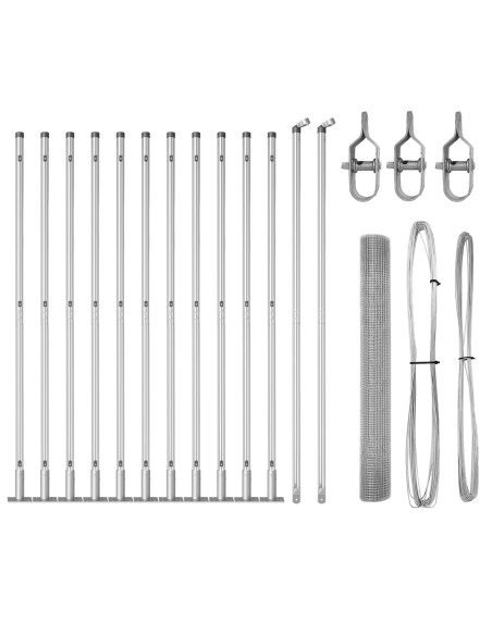 Set di pali per recinzione  Set di 2 Acciaio zincato 25 x 1 m