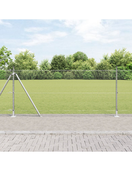 Set di pali di recinzione  25 m Set di 2 Argento zincato