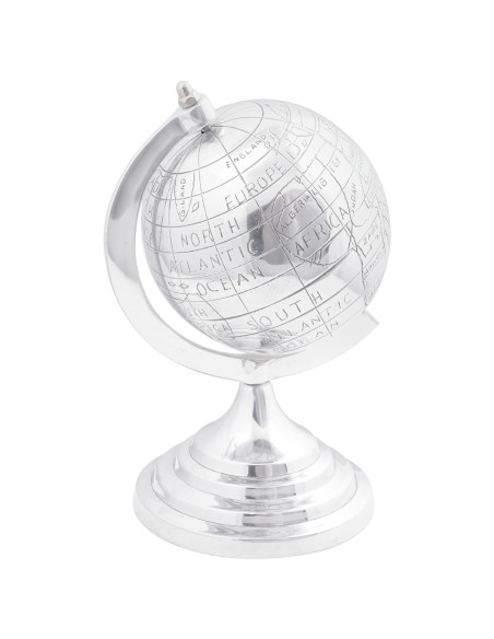 Scultura Globo  Argento 16,5x14x26 cm in Alluminio