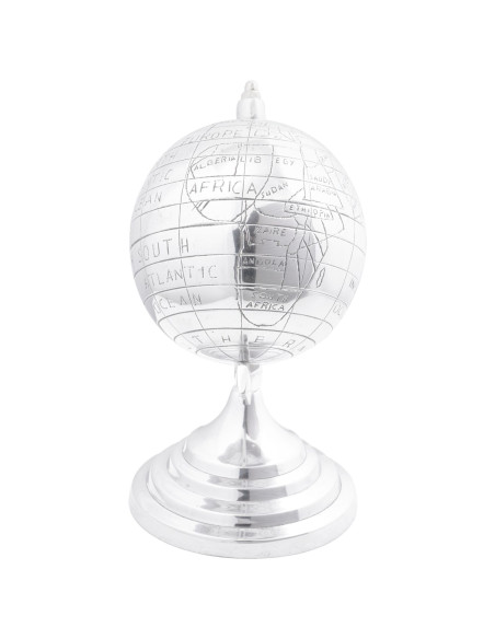 Scultura Globo  Argento 16,5x14x26 cm in Alluminio