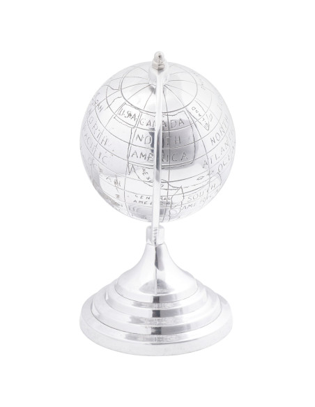 Scultura Globo  Argento 16,5x14x26 cm in Alluminio