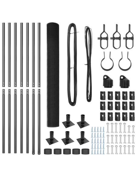 Set di pali di recinzione Set di 2 Grigio Acciaio zincato