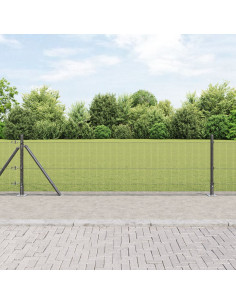 Palo della recinzione Grigio 25 x 0,6 m (maglia 12 x 12 mm)