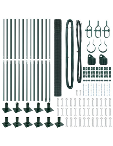 Palo della recinzione Verde 25 x 1,4 m (rete 16 x 16 mm)