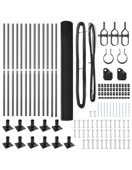 Set di Post di Recinzione  Set di 2 Grigio Metallo 25 x 1,5 m