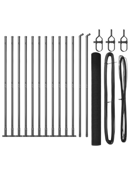 Set di Post di Recinzione  Set di 2 Grigio Metallo 25 x 1,5 m