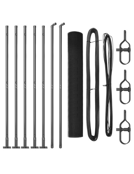 Set di Pali di Recinzione  Set di 2 Grigio Metallo 10 x 1 m