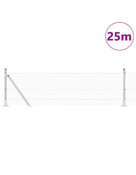 Set di Recinzione  Set di 2 Grigio Metallico 25 x 0.5 m Durevole