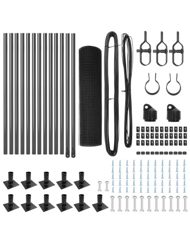 Palo della recinzione Grigio 25 x 0,6 m (maglia 12 x 12 mm)