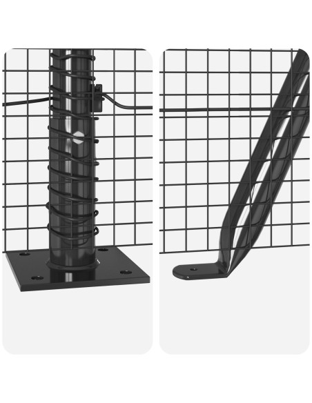 Recinzione in Filo Saldato  con 13 Pali Flangiati Grigi 1x50 m Acciaio