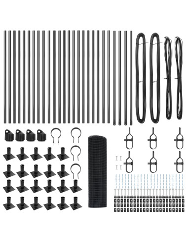 Palo della recinzione Grigio 50 x 1 m (rete da 25 x 25 mm)