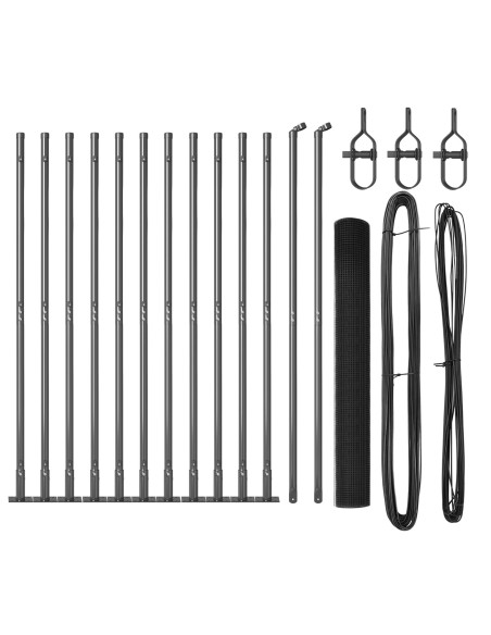 Set di Pali per Recinzione  Set di 2 Grigio Metallo, Cemento