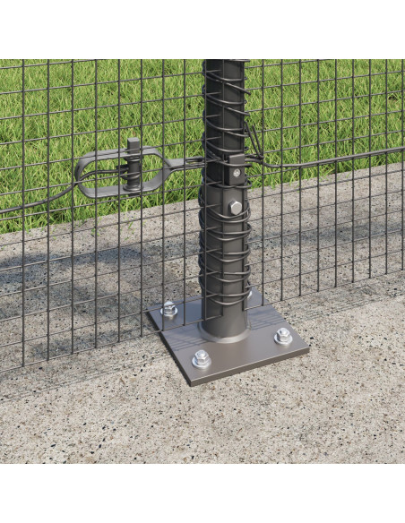 Set di pali per recinzione  Set di 2 Grigio Metallo e PVC 25 x 1 m