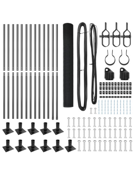 Set di Pali per Recinzione  Set di 2 Grigio Metallo 25 x 1 m