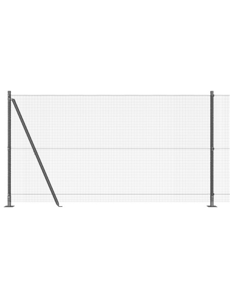 Recinzione in rete saldata  con 13 pali flangiati Grigio 1.2x25 m Acciaio