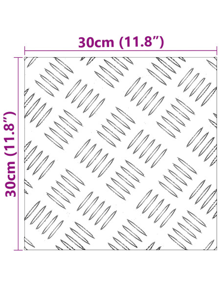 Gradini per Scale Quadrato 4 pcs Argento 30 x 30 cm Alluminio