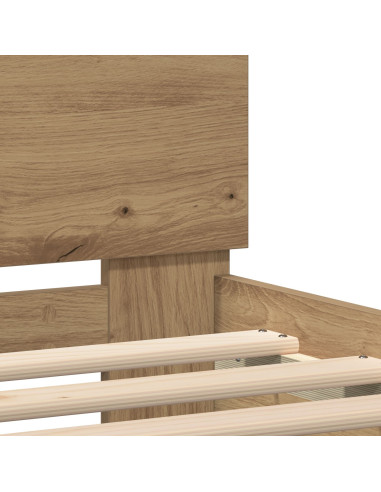 Struttura del letto con led Rovere artigianale 135 x 190 cm
