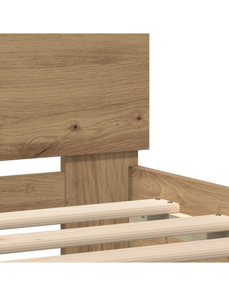 Struttura del letto con led Rovere artigianale 135 x 190 cm