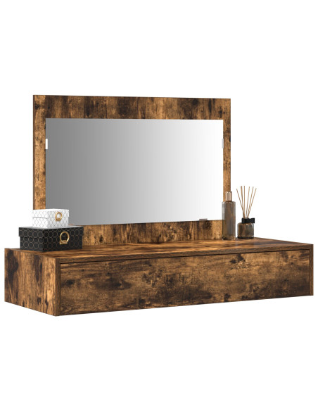 Tavolo da trucco da parete  Rovere affumicato 100x40x70 cm