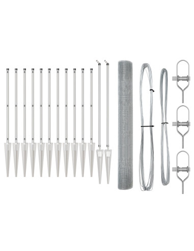 Palo della recinzione Argento 25 x 1,2 m (rete 25 x 25 mm)